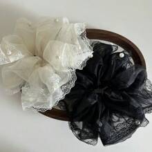 2个/1个优雅波点发圈，适合女性日常使用的头发配饰，发绳，发圈，洗脸马尾辫发饰 - 彩色 - 查看 13