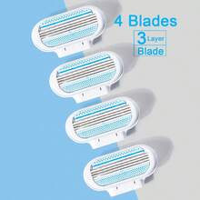 Women's Hair Removal Kit - 3-Ply Manual Razor With 4 Replaceable Blades | Suitable For Shaving The Bikini Line, Legs, And Underarms | Safe And Painless Manual Razor | Ergonomic Handle For Smooth Gliding | Skin-Friendly Design | Women's Shaving Kit For Silky-Smooth Skin - 彩色 - 查看 9