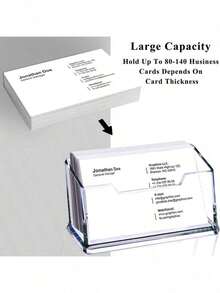 1pc Acrylic Transparent Desktop Business Card Holder, Clear Layered Card Storage Box, Plastic Made Small Card Organizer, Suitable For Storing Business Cards, Place Cards, Cards In Various Occasions, Exhibitions, Daily Use