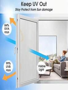 1Roll Width 30/45/60/90 Cm Reeded Glass Window Film, Frosted Reeds Window Film, Window Privacy Film, 3D Window Decals Non Adhesive For Bathroom Living Room Office - Multicolor - View 6