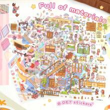 Livro de adesivos gigante para adultos, feito à mão, com efeito visual estereoscópico 3D. Casa, vila, paisagem, ideal para trabalhos manuais de adultos. Série de adesivos gigantes de paisagens 3D, vila estereoscópica 3D, adesivos de cenas de casas em miniatura 3D.