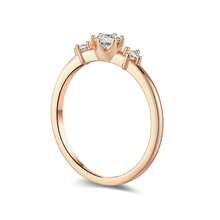 1pc Fashion 3-Stone Moissanite Women's Engagement Ring, Main Stone 0.3ct D Color VVS1 Clarity Moissanite, Elegant S925 Sterling Silver, Perfect Anniversary & Valentine's Day Gift For Her, Suitable For Daily Wear And Formal Occasions, Comes With Certificate - 香檳色 - 查看 3