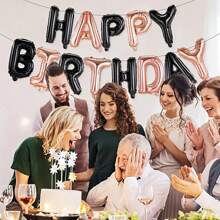 1 套 16 英寸生日快乐铝箔横幅和气球，多色可重复使用派对气球，适合生日派对、周年纪念装饰