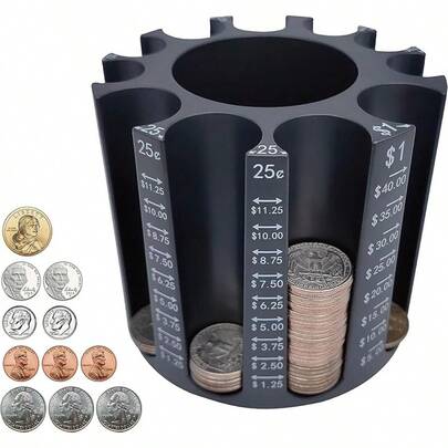 Coin Counter Change Sorter|Pen & Pencil Holder As Desk Organizer|Piggy Bank Adults &|Coin Bank & Wrappers Store 500pcs|Gifts & Family|Easy To Use