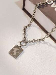 Heart Charm Necklace - 銀色 - 查看 3