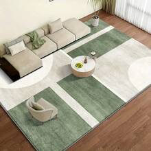 850g Velvet Rug - Soft Lightweight Machine Washable Rectangular Modern Bohemian Geometric Pattern Olive Green And White, Suitable For Living Room, Bedroom, Office, Entryway, Multiple Sizes - Nhiều màu - Xem 5