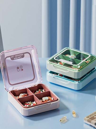 便携式药盒，防潮药盒，男女通用，旅行必备，邮轮必备，宿舍必备，日常药盒，可存放维生素、药品和保健品，PP材质，急救包，医疗包，适用于旅行、居家、露营、户外徒步、狩猎、返校等各种场合。