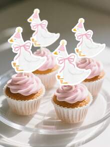Silly Goose Cupcake Toppers Funny One Silly Goose Party Decoration Geese Cake Toppers For Girls Boys Baby Shower Birthday Party Supplies
