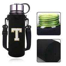 1pc 550-1500ML Sports Water Bottle Case Insulated Bag Crossbody Cup Protector Sleeve With Strap Adjustable Carrier For Mug Bottle Holder Water Bottle Holder Pouch With Letters A-Z