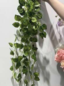 2Pcs Artificial Watermelon Leaves, Sweet Potato Leaves, Crab Apple Leaves Wall Hanging Vines, Artificial Hanging Plants, Non-Potted Plants, Simulated Plants, Artificial Ivy Garland Vines. They Can Be Used For Outdoor Decoration, Home Decoration, Room Decoration, Bedroom Decoration, Living Room Decoration, Wall Decoration, Garden Decoration And Pot Decoration.