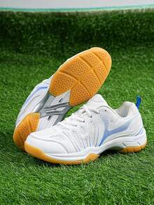 Calçados leves e profissionais para badminton femininos, calçados respiráveis para badminton/vôlei masculinos - Azul - Ver 3