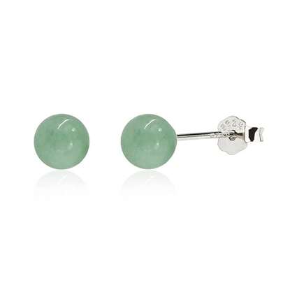 Jade Stud Earrings, 8mm Green Jade Earrings Women, 925 Sterling Silver Earrings Studs Sensitive Ears, Jade Jewelry Women & Men, Good Luck Handmade Earrings Birthday Anniversary