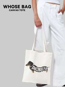 Dachshund Dog/HOT DOG/Sausage Dog ,Cute Tote Bag,Canvas Bag,Handbag, Reusable Shopping Bags, Foldable Large Capacity Casual Grocery Bags,Tote Bag