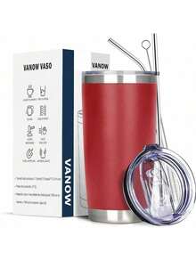 Termo Portátil De Acero Inoxidable Calor Y Frío De 20 Onzas - Rojo - Ver 2