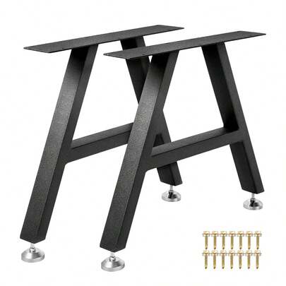 Gambe per tavolo, gambe per tavolo a trapezio in metallo, robusti piedi per tavolo e panca in acciaio, 2 pezzi di gambe per tavolo e panca per tavolino da caffè e tavolo da pranzo 28x20 pollici