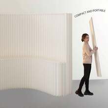 Room Divider,Bedroom,Room Divider With Shelf, Multifunctional Partition Wall, Kraft Paper, No Assembly Required Ideal For Offices, Living Rooms, Bedrooms, Beauty Salons, And Storefronts - 白色 - 查看 7