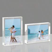 Porta-retrato Acrílico, Suporte de Cartão de Mesa, Etiqueta de Preço, Placa de Exibição Magnética Cristal Transparente Forte para Varejo, Placa de Mesa Acrílica