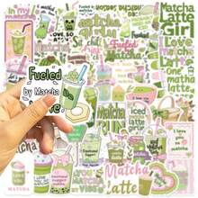 50PCS Matcha Girl Stickers Vinyl Stickers Scrapbook, Journaling, Laptop, Bumper, Skateboard, Water Bottles, Computer, Phone, Cartoon, Hard Hat, Car Stickers And Decals - Multicolor - View 7