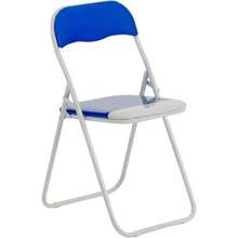 Padded Folding Chair - Easy Store Metal Frame Foldable Desk Chair For Office, Dining, Kitchen - Blue - View 1