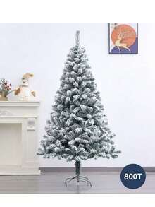 17.72"/47.24"/59.1"/70.87"/82.68" Artificial White Christmas Tree With Realistic Snow - The Artificial Snow May Have Some Shedding, Suitable For Home, Store Or Plaza Display, Indoor Christmas Decoration | Comfortable Holiday Design | Fluffy Branch Texture, Christmas Tree Ornament Christmas Decorations Home Christmas Gifts Christmas Decor - Multicolor - View 10