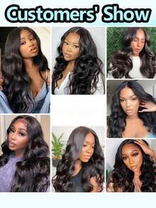 V Part Body Wave Human Hair Wigs For Women Upgrade U Part Human Hair Wig Put On And Go Brazilian Virgin 200 Density Glueless Wigs Human Hair No Leave Out Clip In No Glue Natural Color 40inch - Natural Black - 查看 8