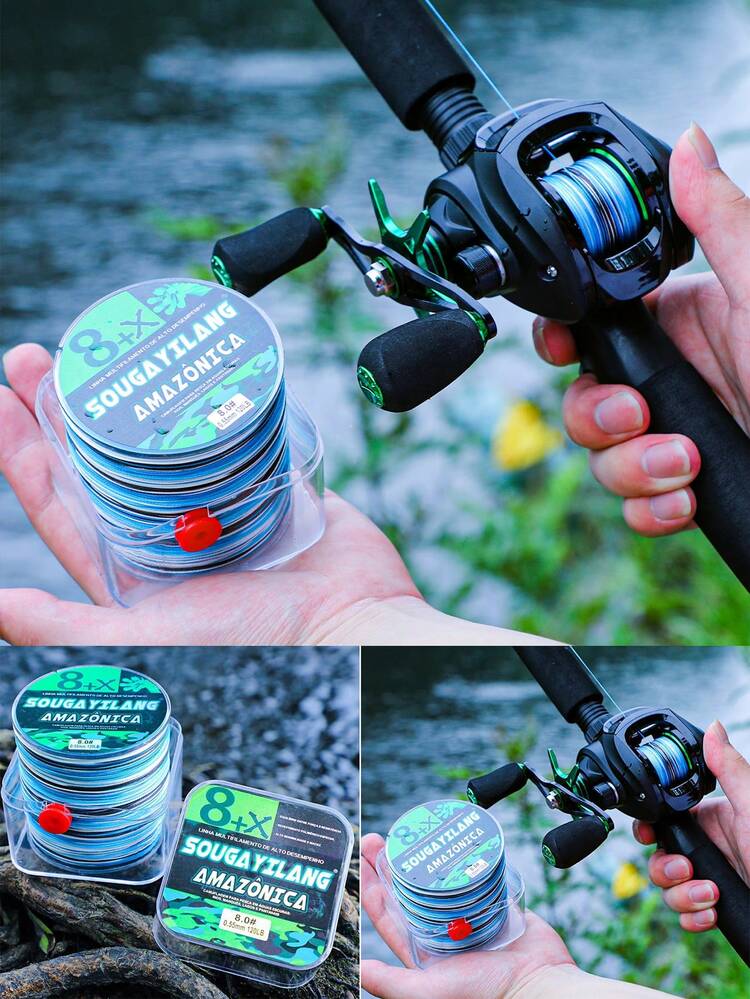 SOUGAYILANG 8 hebras de línea de pesca trenzada PE, 300m, multicolor, [Línea de pesca duradera] Línea de pesca trenzada fuerte y duradera de 8 hebras | 300m/328yd, 15-120lb, patrón camuflaje, polietileno duradero para línea principal, pesca en agua salada - Multicolor - Añade 11