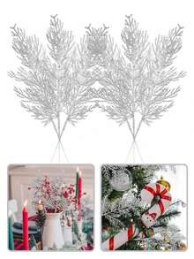 20/10/2 pièces Aiguilles de pin scintillantes de Noël, pics et vaporisateurs de Noël, tiges de feuilles de cèdre artificielles, tiges de feuilles de Noël, pour artisanat DIY, couronnes, décoration de la maison. Aiguilles de pin artificielles rouges scintillantes, pics floraux de Noël artificiels, branches pour arbre de Noël, couronnes, bouquets de mariage, décoration saisonnière d'hiver