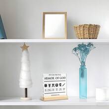 1Pc Armor Of God Bible Verse Acrylic Plaque - Inspirational Ephesians 6:10 Christian Decor For Home Office - Scripture Ornament Religious Gift Women Christmas Present Easter Birthday Pastor Appreciation Home Decoration - Black-a - View 7