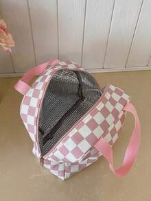 便携式午餐包，保温午餐盒，便当包，晚餐保温袋，加厚可爱午餐水果袋，粉色豹纹碎花午餐包，女士午餐盒，学生午餐盒 - 粉色 - 查看 2