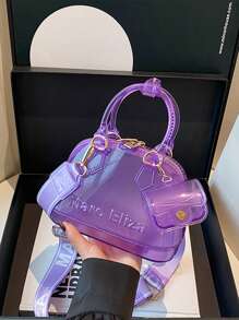 2个/套透明果冻可调节单肩包，适合旅行、上学、工作、办公、斜挎。