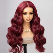 Burgundy Lace Front Wig Body Wave Human Hair 13x4 HD Transparent 99J Lace Front Wigs Human Hair Pre Plucked With Baby Hair 250% Density Body Wave Glueless Human Hair Wigs For Women - S99J - 查看 1