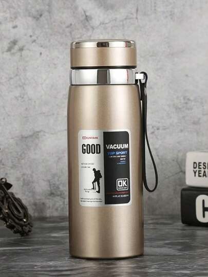 1 件不锈钢保温杯，户外和汽车使用大容量便捷茶水分离杯，大容量保温杯便携式车载水瓶，学生水杯户外茶杯，适用于学校、露营和徒步旅行