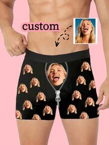 1条定制男士三角裤，个性化图案印花。这款舒适透气的休闲/运动平角内裤是送给丈夫的绝佳生日礼物，也适合情人节、圣诞节、万圣节或周年纪念日等场合。 - 彩色 - 查看 3