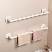 Stick-On No-Punch Hollow Towel Rack, Easy To Install, Super Sticky, Durable Other Materials, Wall-Mounted Towel Rack, Space-Saving Bathroom Accessory - White - View 11