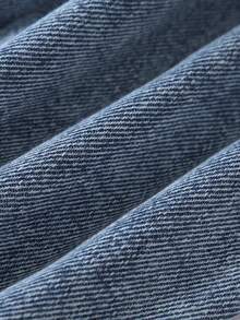 1pc Kids' Casual Tapered Medium Wash Blue Jeans, Suitable For Spring, Summer, Autumn - Medium Wash - View 8