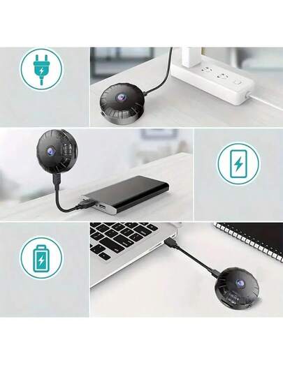HD Mini WiFi Security Camera Night Vision Motion Alerts USB Rechargeable, Portable, Wide Angle, Easy App Setup view 3