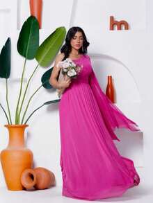 Classic And Elegant Party Dress Sophisticated Dress Bridesmaid Dress Wedding Graduation Parties. - 玫紅色 - 查看 1