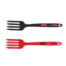 Multifunktionale Silikon-Kochgabeln - hitzebeständig, antihaftbeschichtete Küchenutensilien zum Rühren, Zerkleinern und Servieren - ergonomischer Griff, hitzebeständige Silikon-Kochgabeln, spülmaschinenfest, Küchengabeln, antihaftbeschichtete Back- und Rührgabeln, hitzebeständige Kochutensilien, große antihaftbeschichtete Küchenspateln, vielseitig einsetzbar für Pasta, Pizza, Zerkleinern, Aufschlagen, Backen - Silikonmaterial - Küchenutensilien, Schwarz/Rot