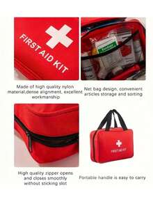 14/8/1件 1套防水急救包 便捷应急医疗包 户外旅行急救装备 家庭旅行手提包 地震消防医疗包 急救包 满足基本紧急急救治疗需求