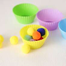 1 套儿童绒球分类玩具，学习计数，训练精细动作技能，提高注意力，益智玩具