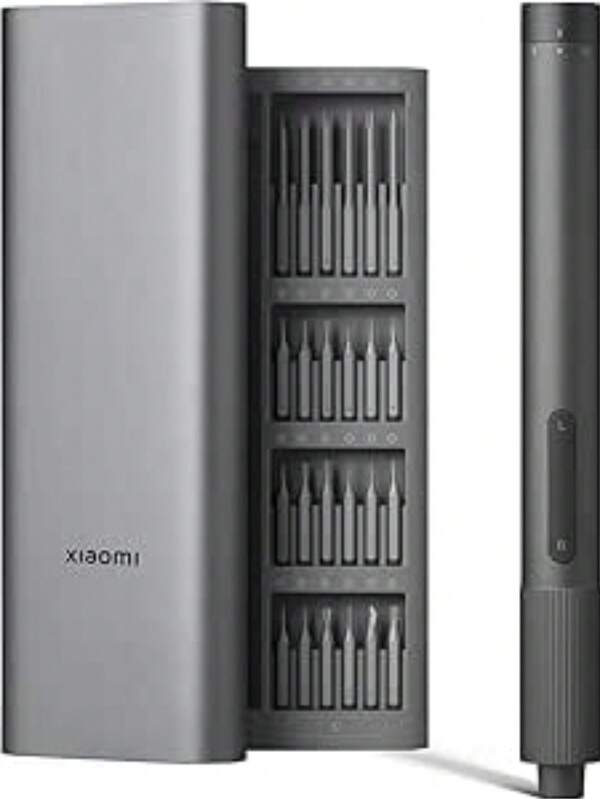  Xiaomi Mini Electric Screwdriver, Precision Screwdriver Set With 24 Magnetic Precision Bits, 2 Gears Torque, Cordless, Repair Tool Set For Phone Camera Laptop Watch