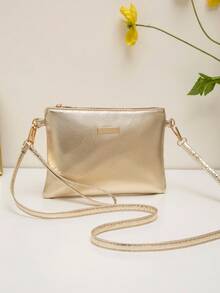Mini Wristlet Coin Purse Shoulder Crossbody Bag For Women, New Versatile Small Unique Shoulder Crossbody Sweet Square Bag, Spring/Summer - Gold - View 2
