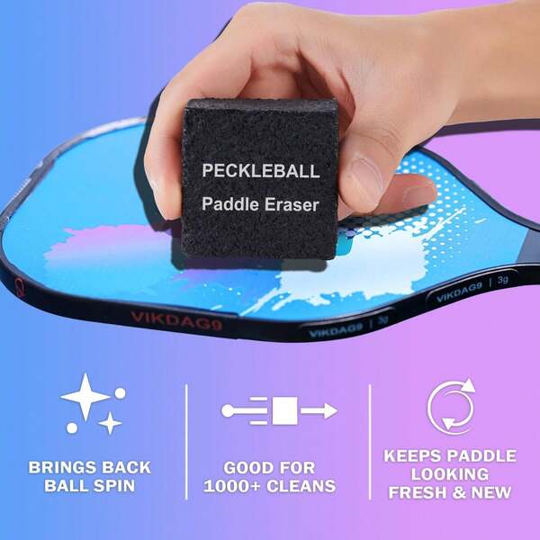 Pickleball Paddle Eraser, 2 Pack Pickleball Paddle Cleaner Carbon Fiber Paddles Rubber Bar Fast And Removal Pickleball Accessories Eliminates Ball,, Scratches