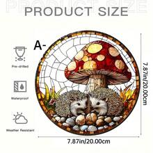 1 pièce, Attrape-soleil en forme de hérisson et de champignon, décoration de jardin, suspension colorée en acrylique pour fenêtre, décoration murale, décoration de fête, décoration de salon, chambre, véranda, décoration de maison à thème animalier, cadeau pour les amateurs de nature