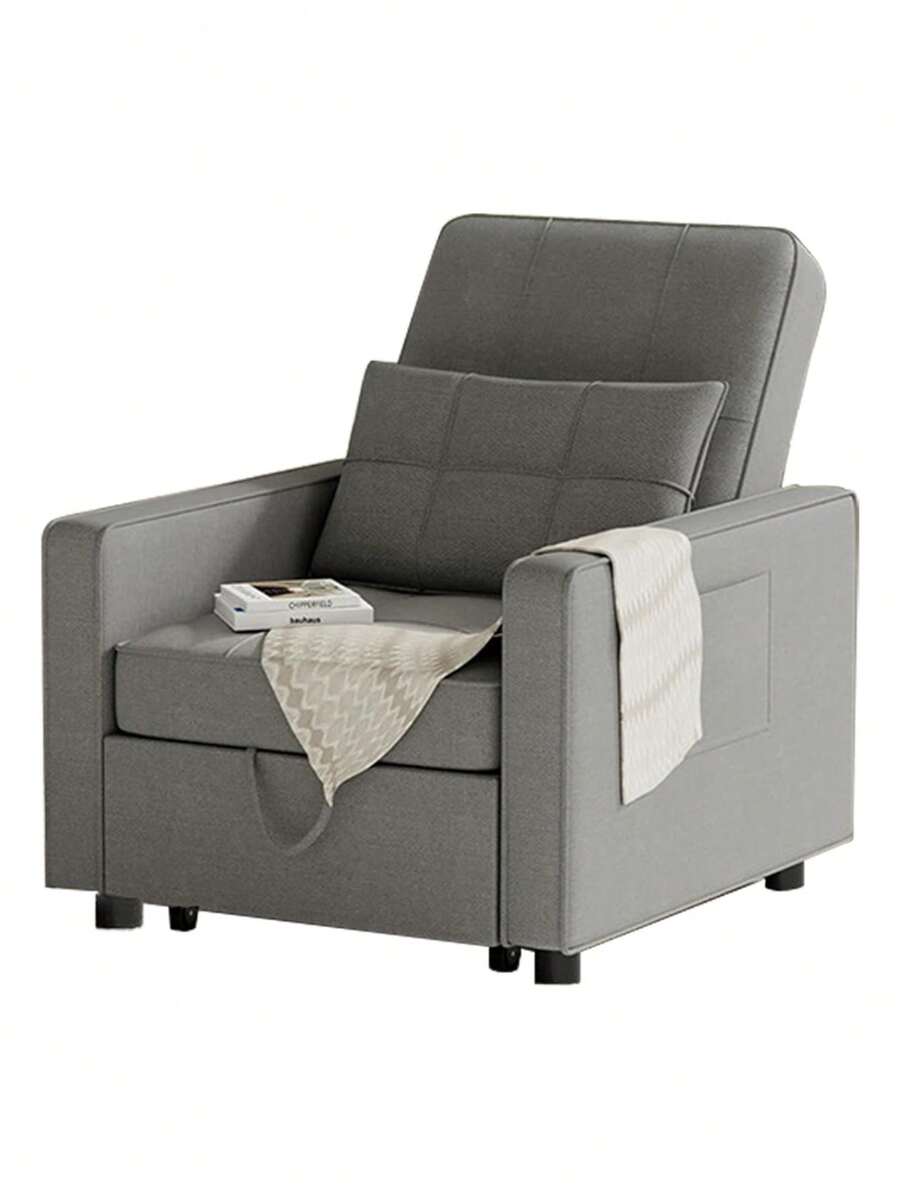 Sillón-cama Individual, Convertible 3 En 1 Sillón Reclinable - Gris - Ver 1