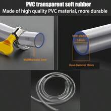 1pc Portable PVC Soft Tube Manual Fuel Transfer Pump, Suitable For Car, Motorcycle, Fish Tank, Oil, Gasoline, Liquid Transfer, Easy To Use, No Electricity Required, Fuel Transfer Tool, Fashionable Metal Finish, Manual Water Pump