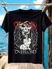Albedo, Overlord, Ainz Ooal Gown & Sebas Tian, Anime Men's T-Shirt 100% Cotton Casual Breathable Confortable Outdoor Activities Camisetas - 黑色14 - 查看 1