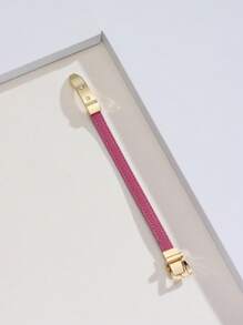 1 件时尚皮革手链，简约装饰腕带，可调节珠宝，适合日常佩戴，高品质圣诞礼物