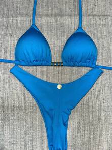 Biquíni Cortininha, Calcinha Asa Delta, Semi Fio Duplo, Tecido Suplex