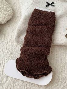 1 Pair/4 Pairs Kids Thick Fleece Leg Warmers, Warm Leg Warmers, Versatile Knee High Leg Warmers For Autumn/Winter - Multicolor - View 15